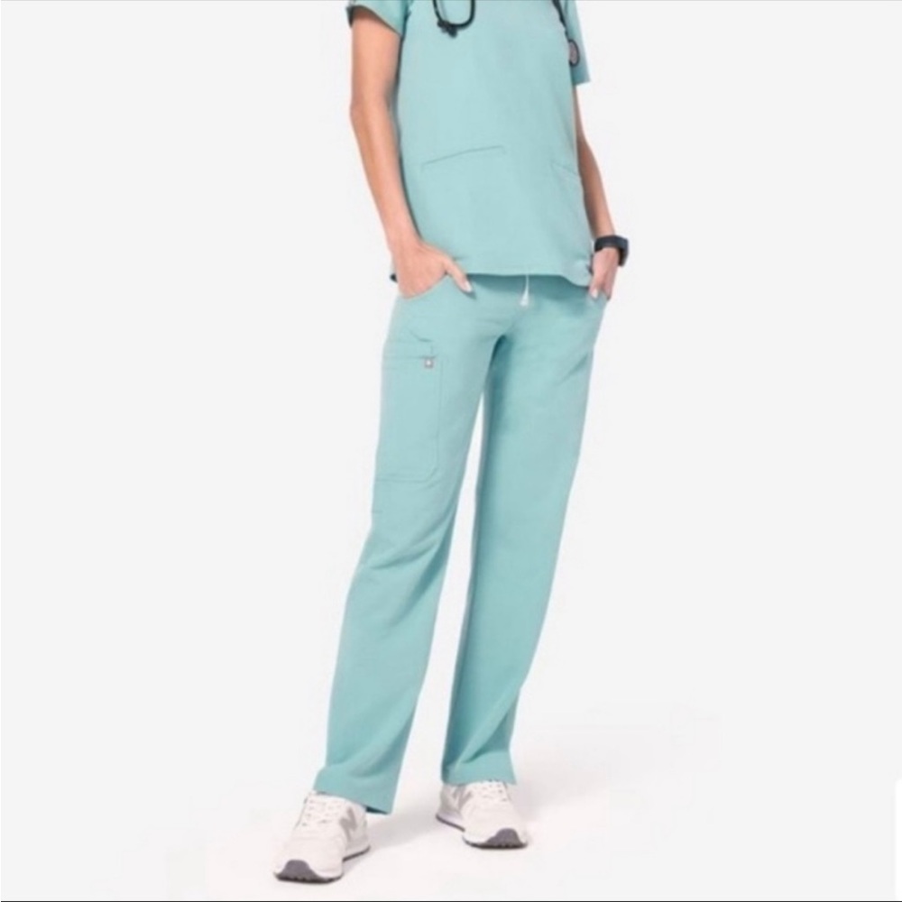 Figs Kade Cargo Scrub Pants Rare Limited Edition Color Seaglass Green Blue L / T